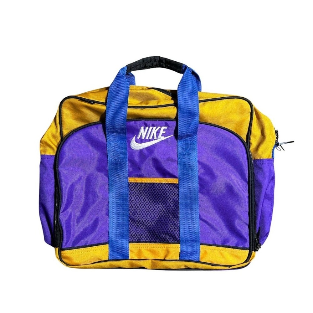 Vintage 1994 Nike Swoosh Book Bag Mead Color Block School Laptop Case 13"x18"
